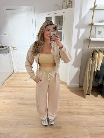 3 delig joggingpak - beige