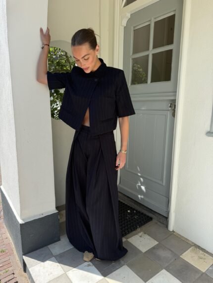 Juul blazer - streepkrijt blauw