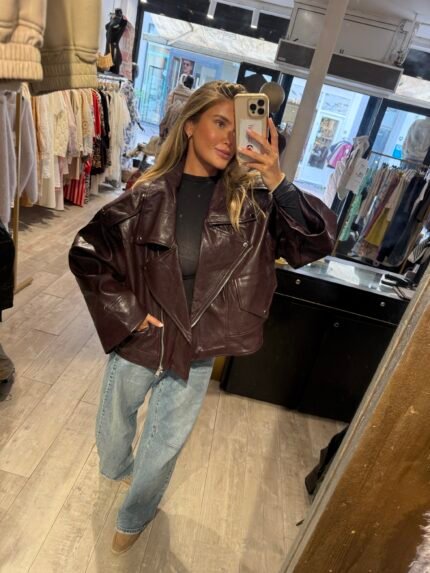 Oversized “leather” look
