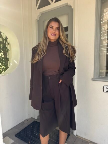 Oversized blazer bruin