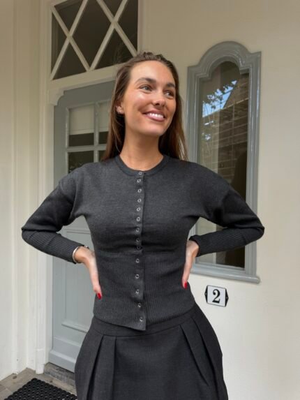 Getailleerd vestje - antraciet grijs