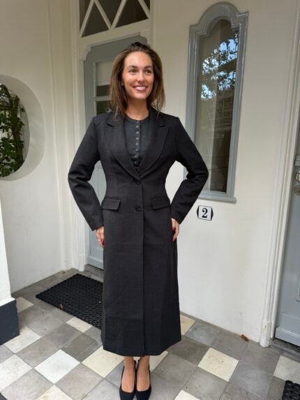 Destiny long coat getailleerd - antreciet grijs