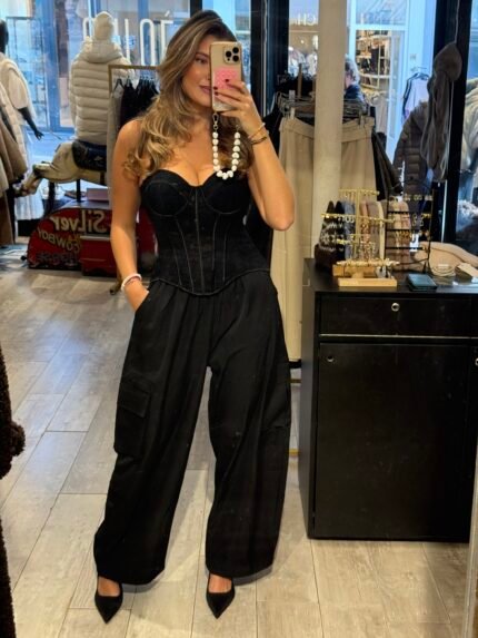 Beccy parachute broek - Zwart