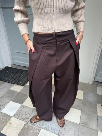 Nellie pantalon - choco bruin