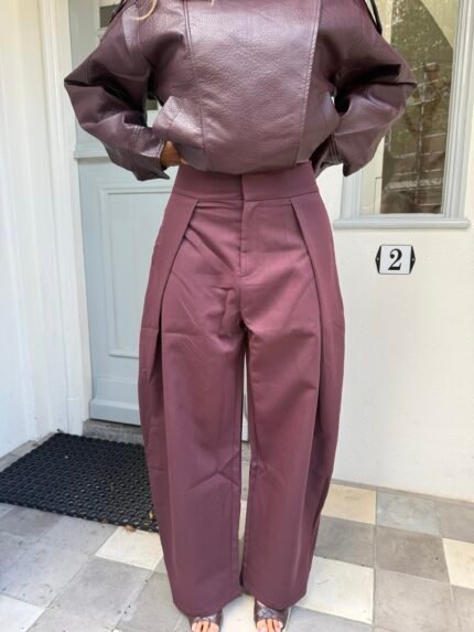 Nellie pantalon - plum Bordeaux